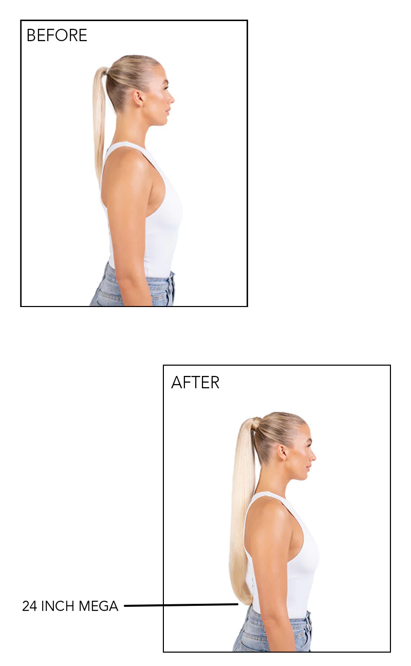 24" Mega Straight Up Wrap Around Ponytail Extension - Image 2