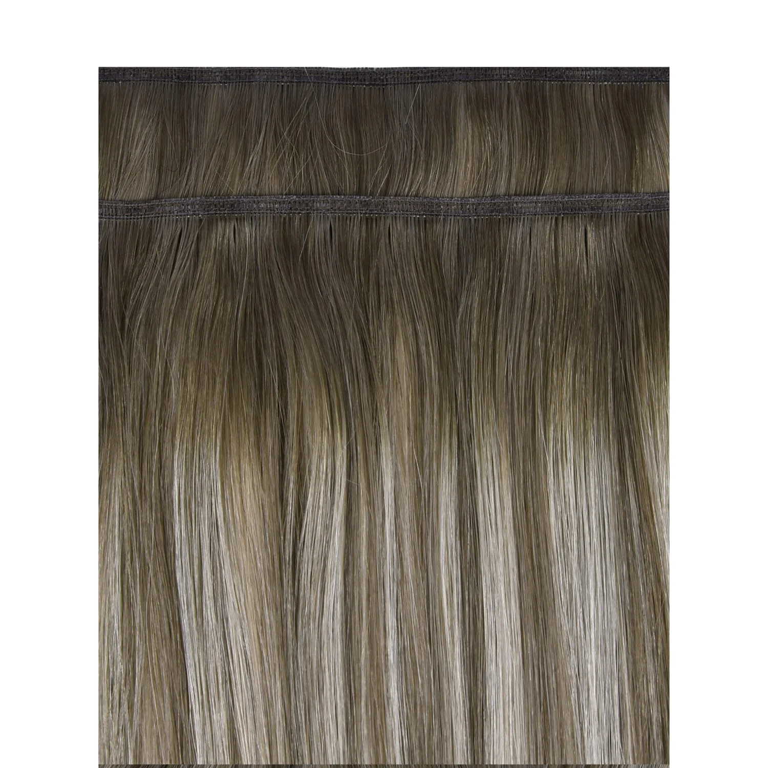 Ash Bronde Balayage Remy Royale Flat Weft Hair Extensions - Image 2
