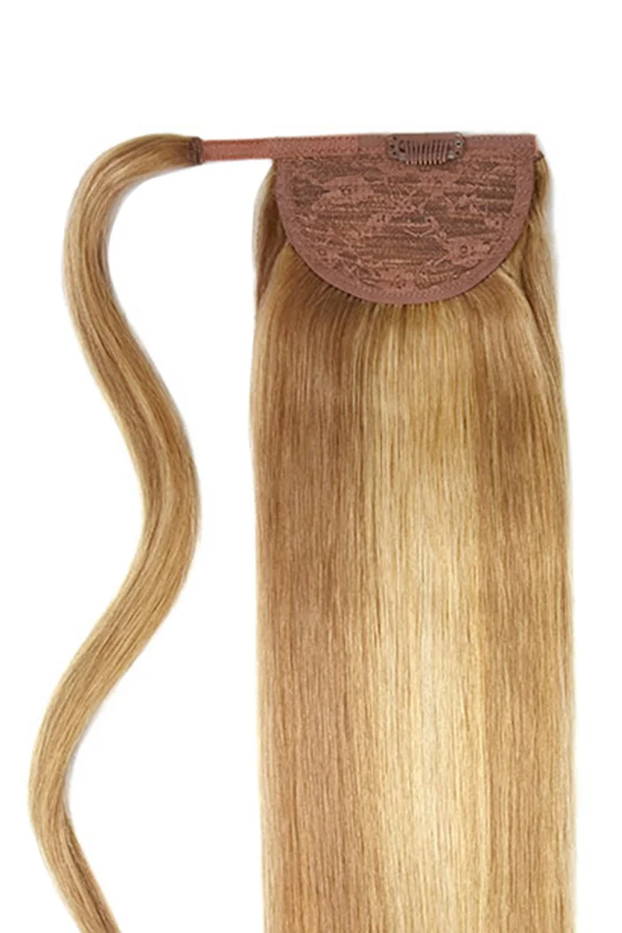 Butterscotch Blonde (#10/16) Straight Up Wrap Around Ponytail Extension - Image 2
