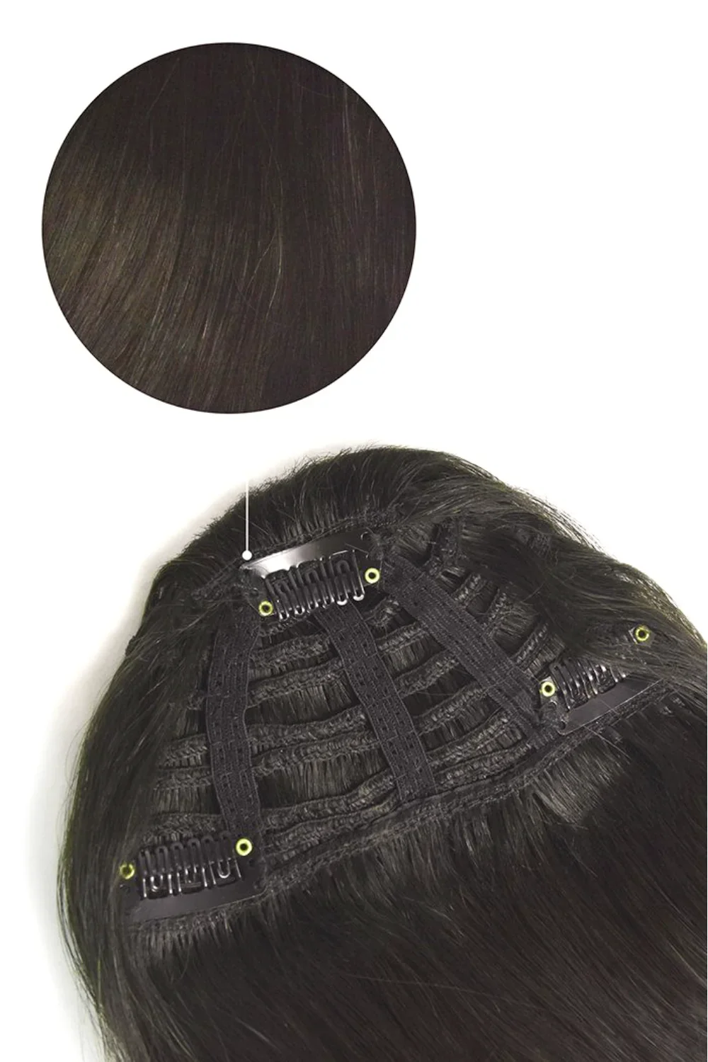 Dark Brown (#3) Clip In Fringe - Image 3