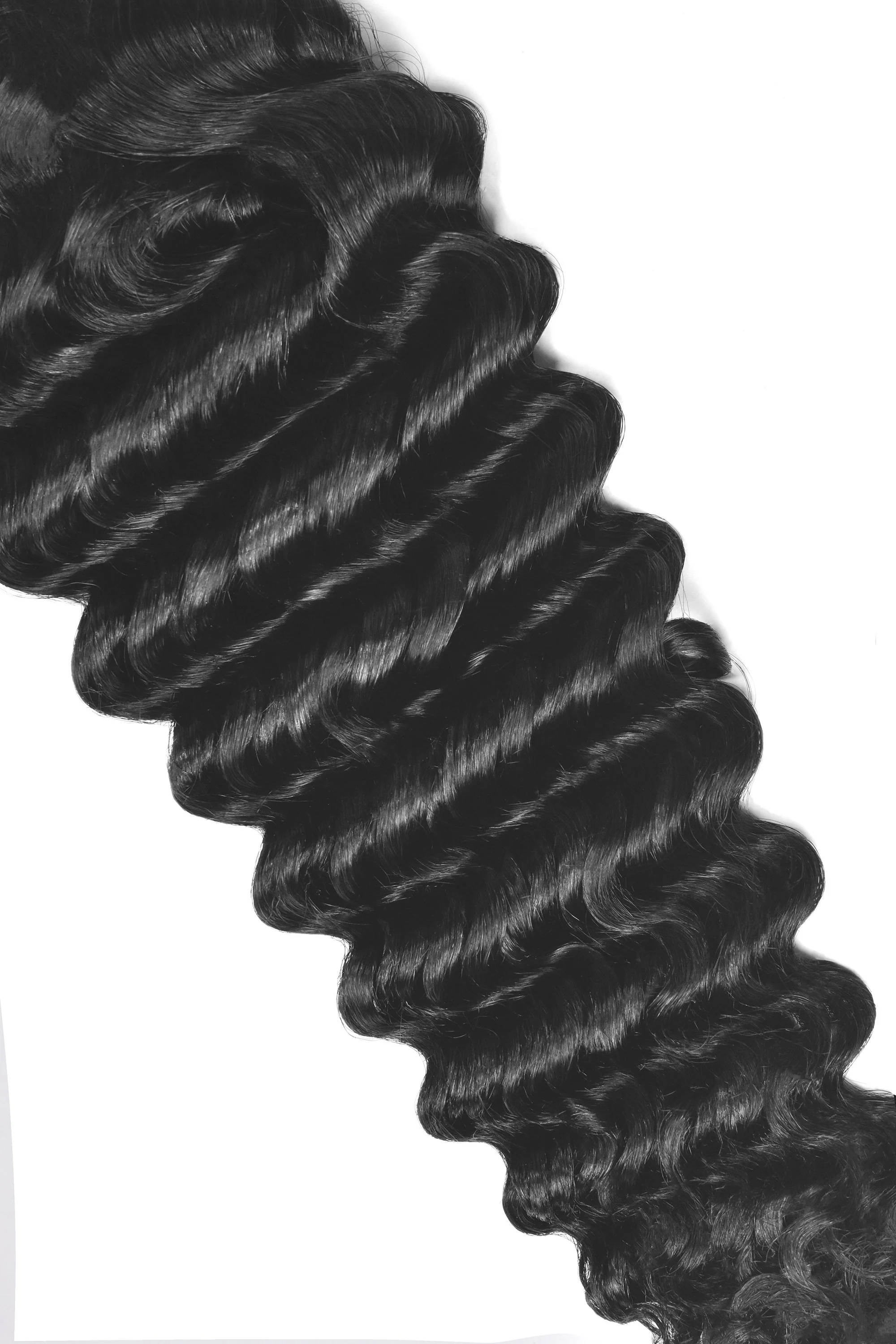 Jet Black (#1) Curly Clip In Hair Extensions - Image 4