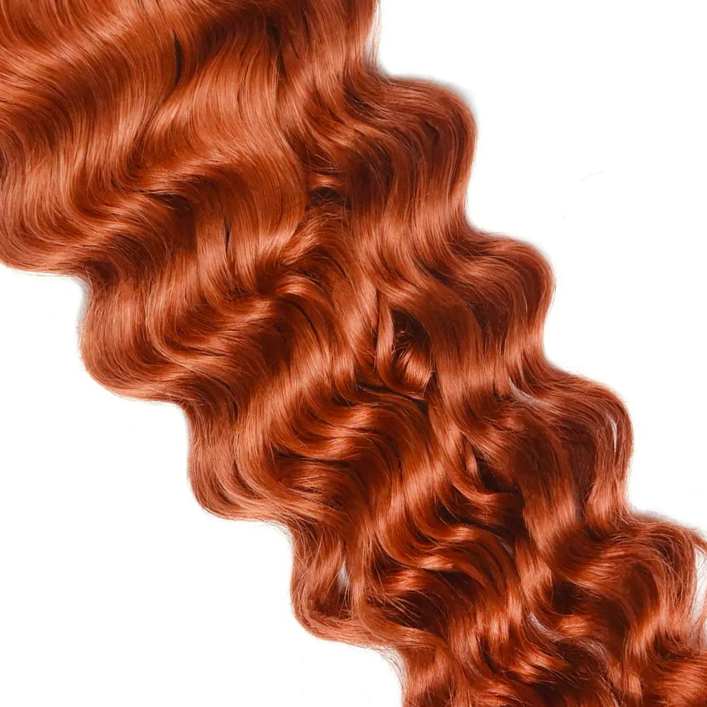 Flaming Ginger (#350) Curly Clip In Hair Extensions - Image 4