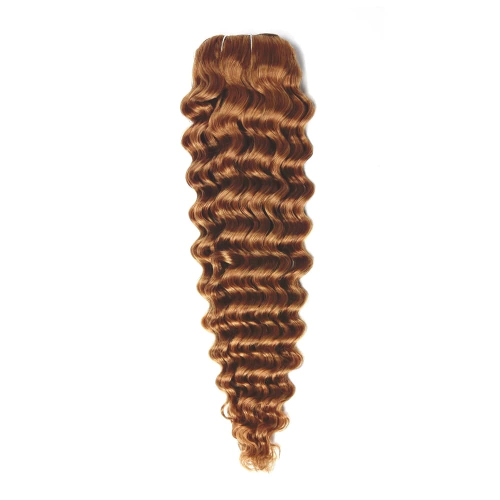 Light Auburn (#30) Curly Clip In Hair Extensions