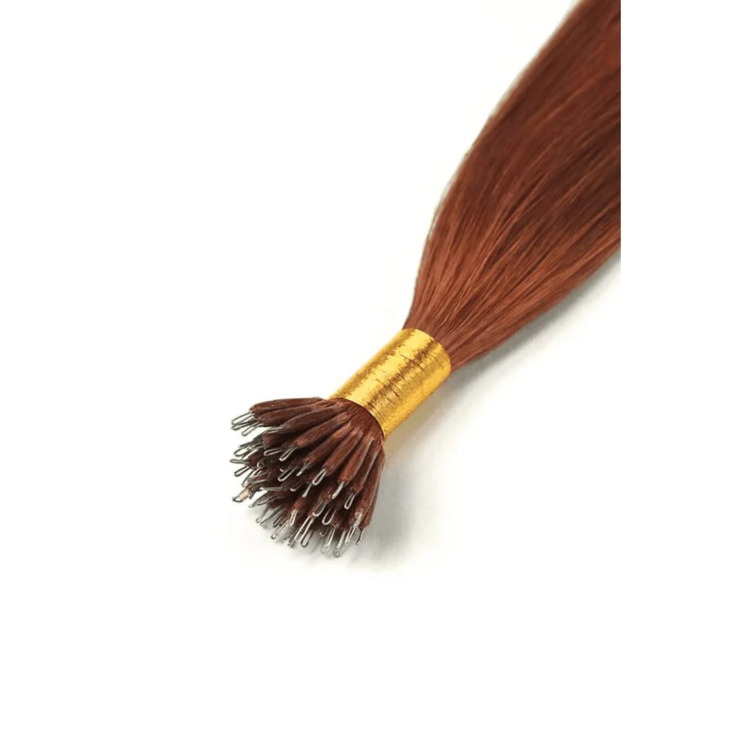 Dark Auburn/Copper Red (#33) Nano Ring Hair Extensions - Image 2
