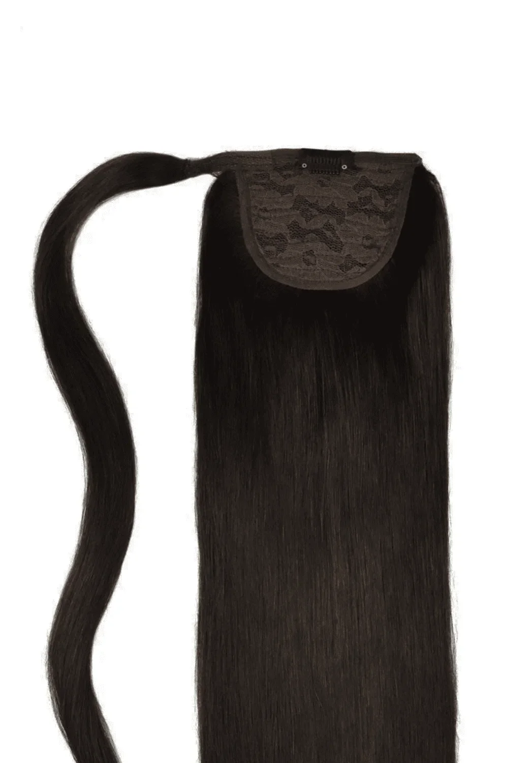 Darkest Brown (#2) Straight Up Wrap Around Ponytail Extension - Image 2