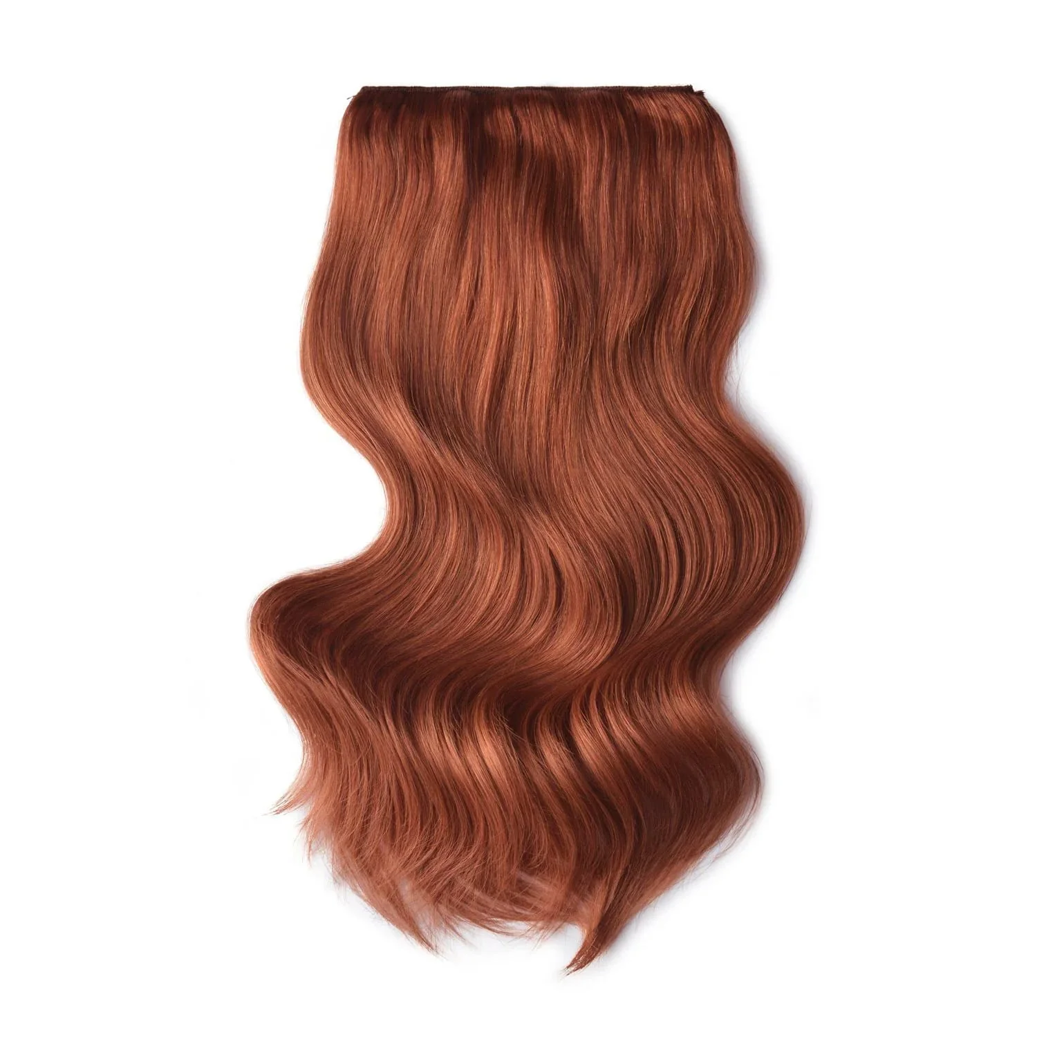 Dark Auburn/Copper Red (#33) Double Wefted Full Head Clip In Hair Extensions