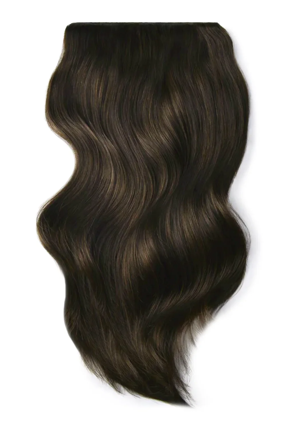 Dark Brown (#3) Double Wefted Full Head Clip In Hair Extensions