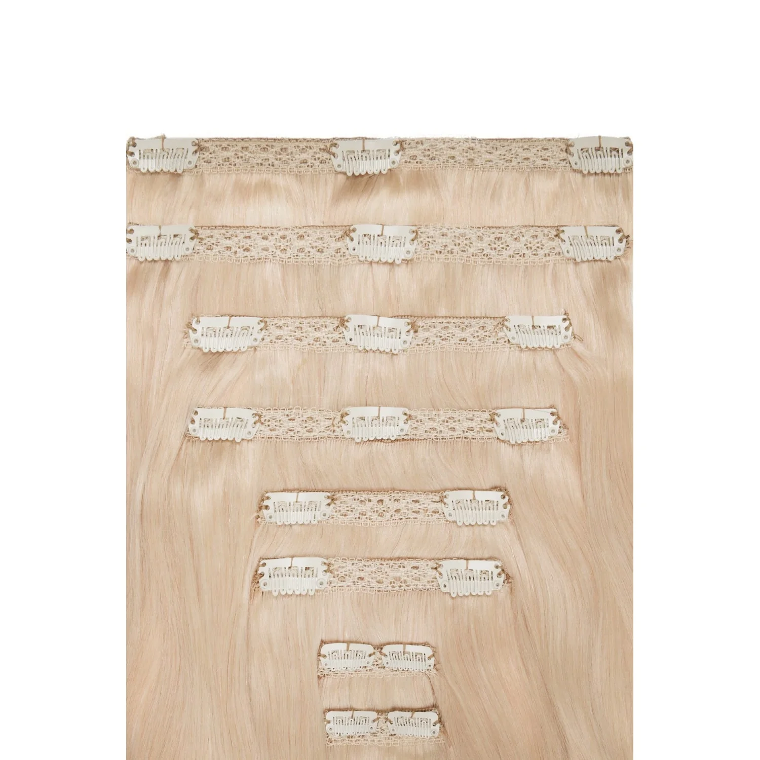 Double Wefted Full Head Remy Clip in Human Hair Extensions - Light Ash Blonde (#22) - Image 2