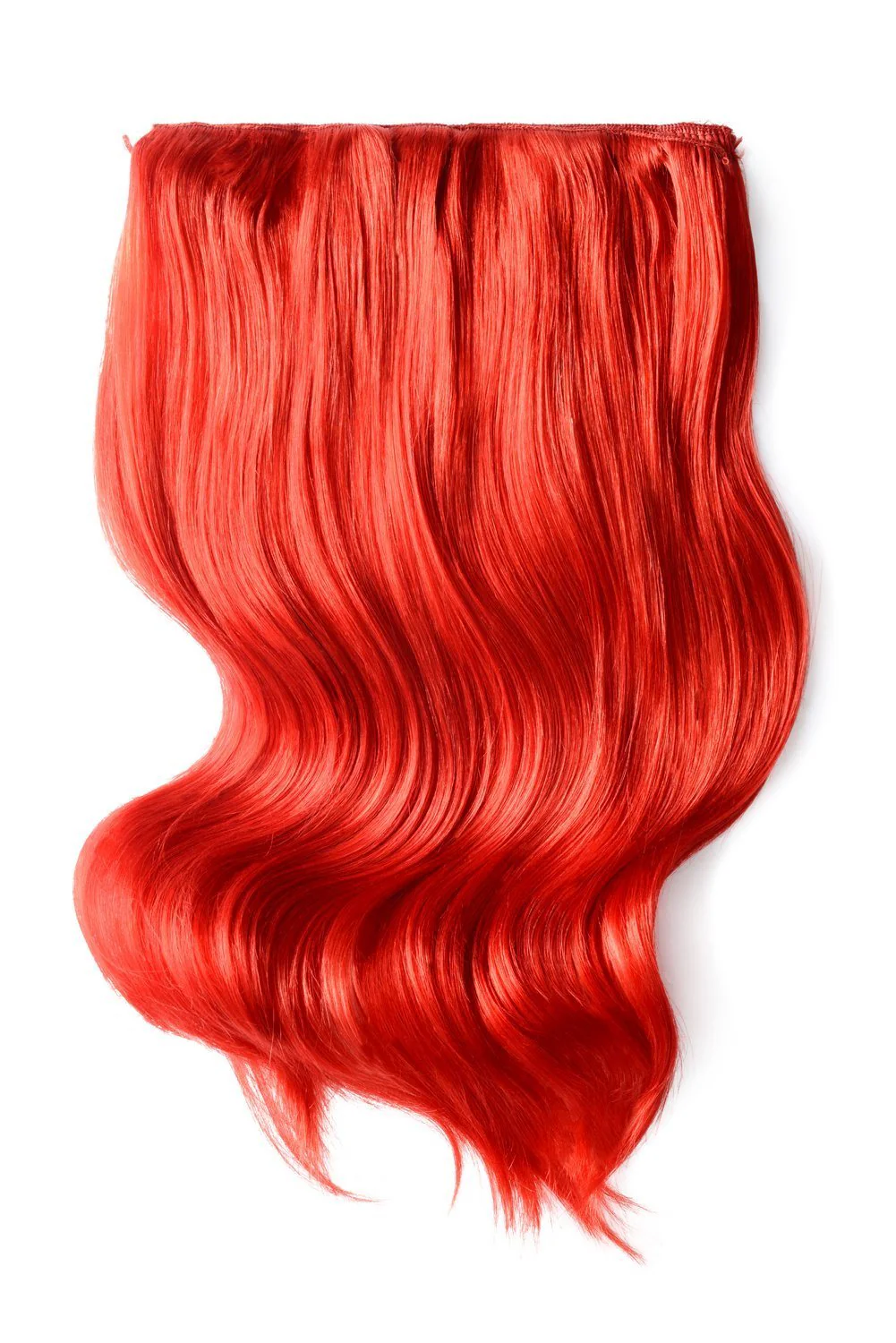 Bright Red Double Wefted Full Head Clip In Hair Extensions