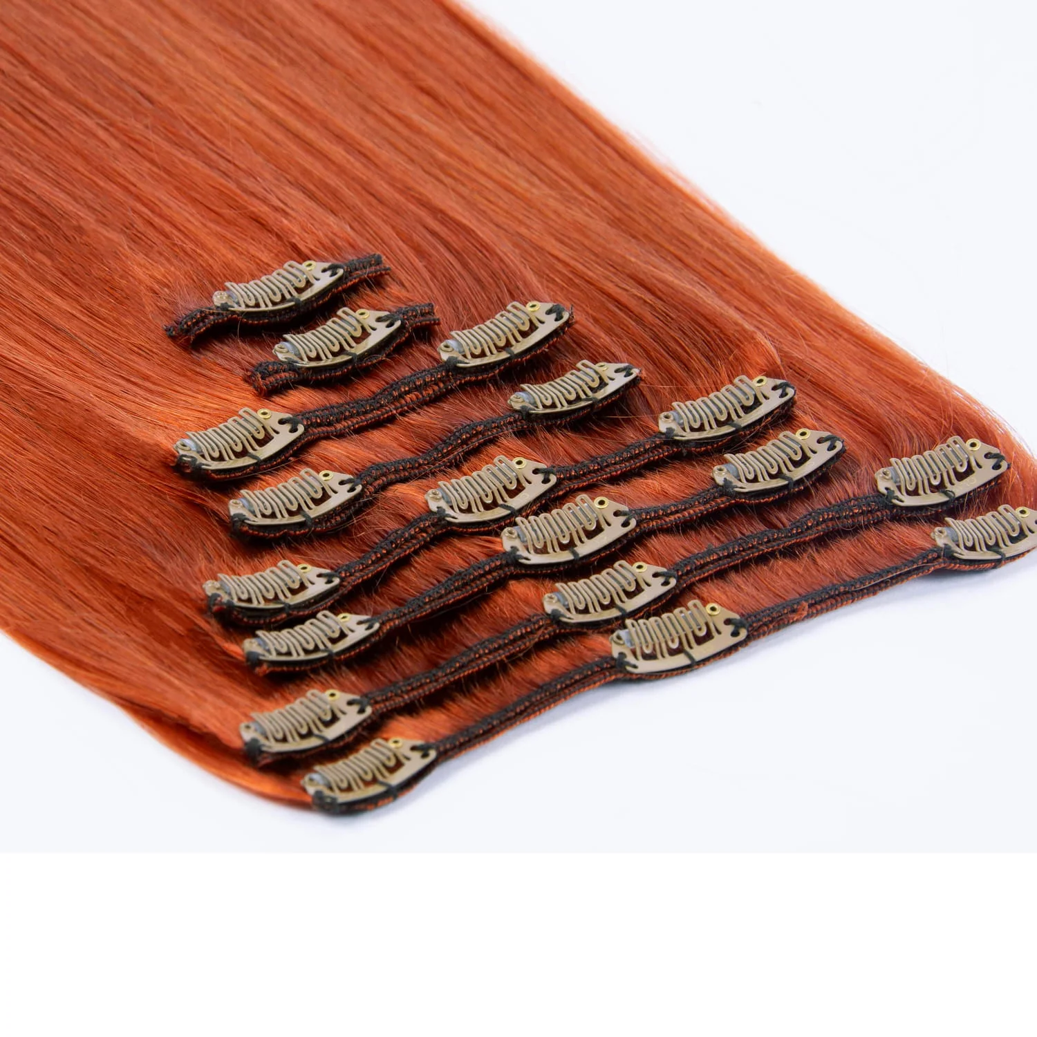 Flaming Ginger (#350) Full Head Clip In Hair Extensions - Image 2