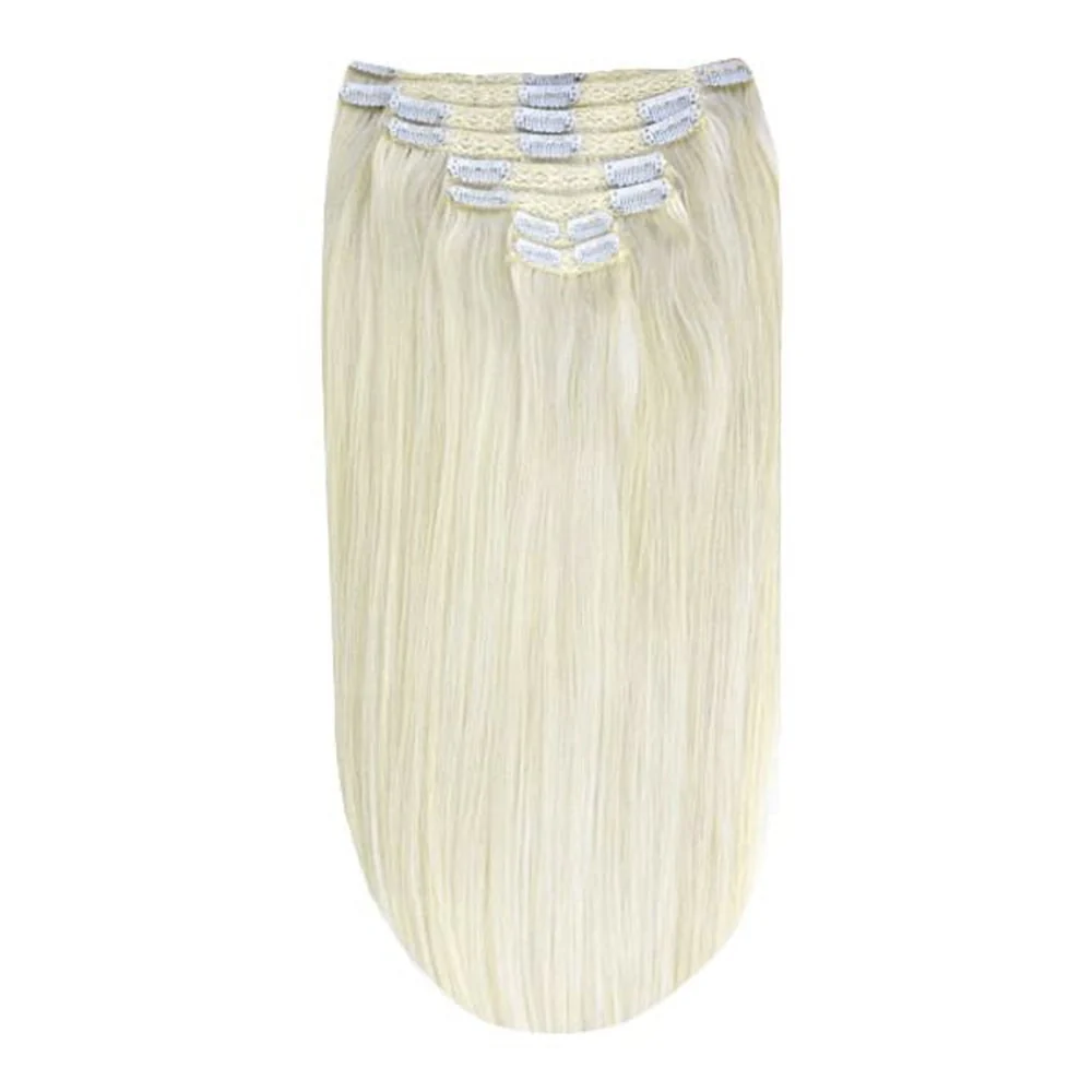 Full Head Remy Clip in Human Hair Extensions - Ice Blonde