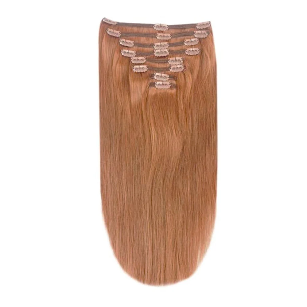 Light Auburn (#30) Full Head Clip In Hair Extensions