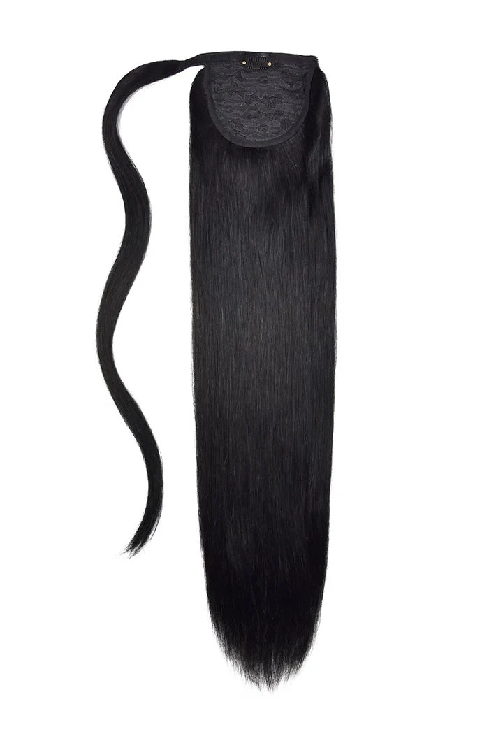 Jet Black (#1) Straight Up Wrap Around Ponytail Extension
