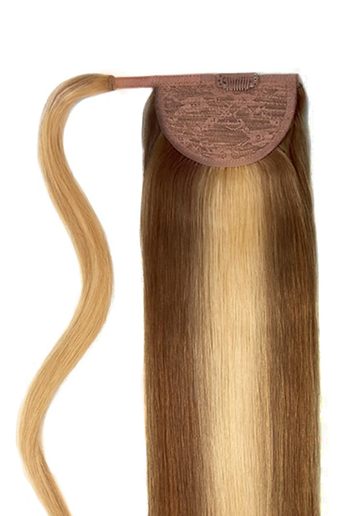 Chocolate Honey (#4/27) Straight Up Wrap Around Ponytail Extension - Image 2