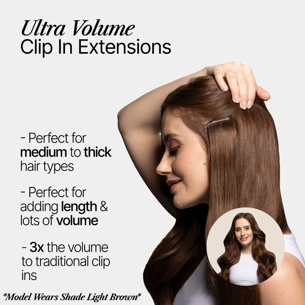 Natural Sandy Blonde (#12/16/613) Ultra-Volume Clip In Full Head Set (240-300G) - Image 3
