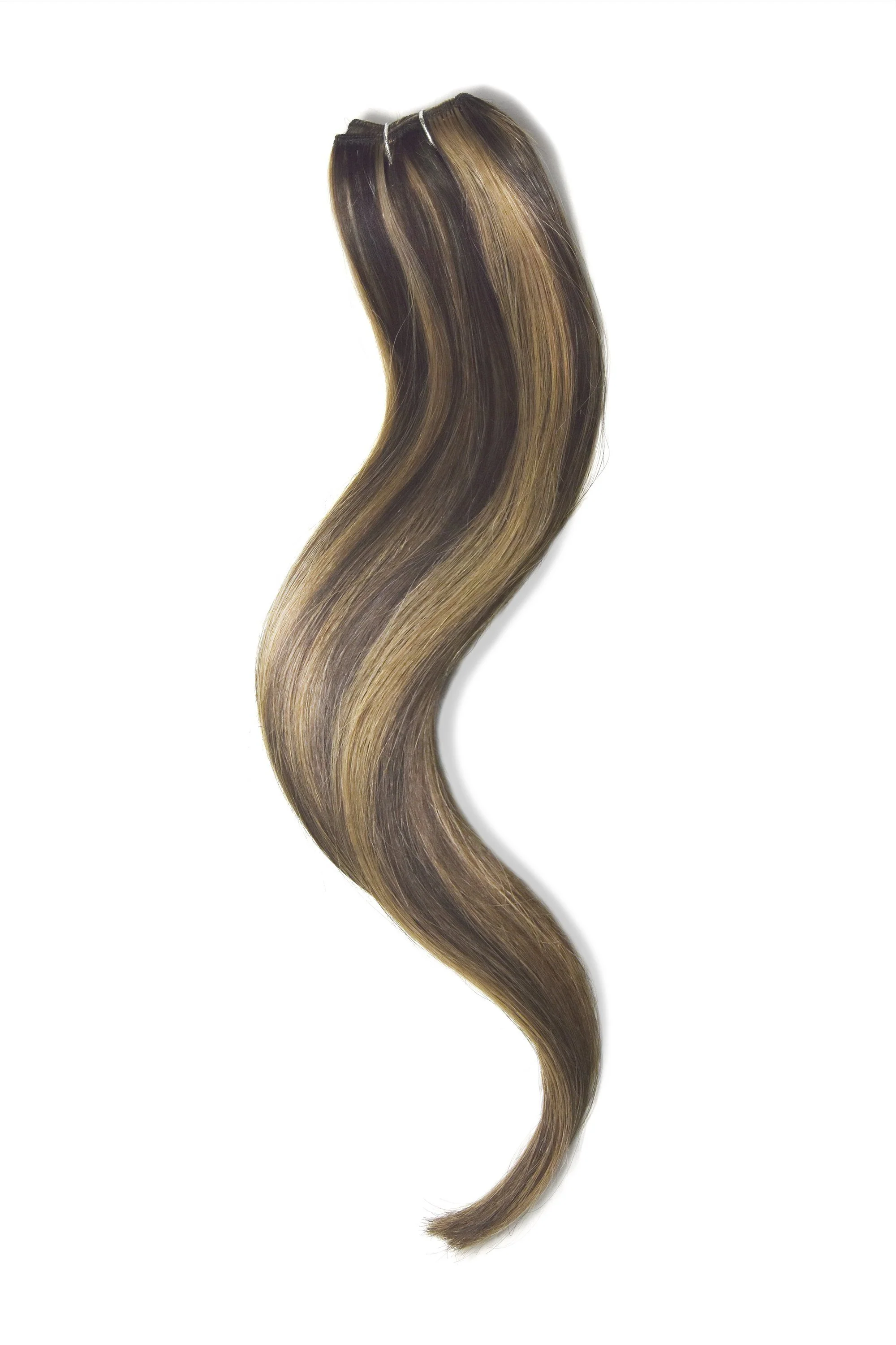 Chocolate Honey (#4/27) One Piece Clip In Hair Extensions (Top-Up) - Image 3