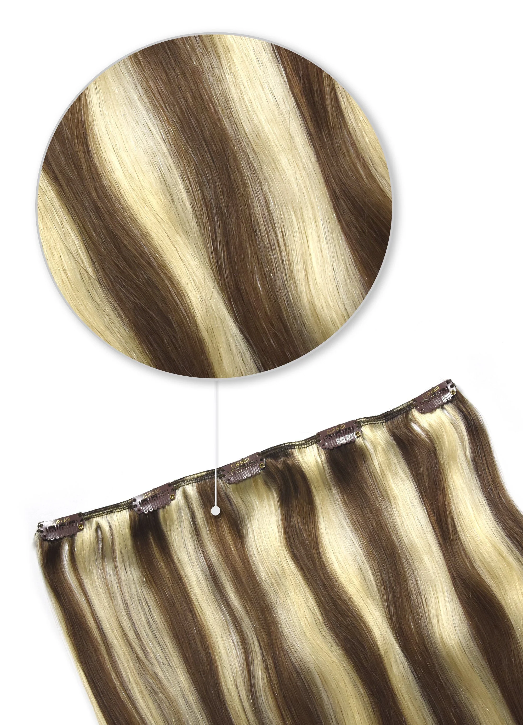 Chestnut Bronde (#6/613) One Piece Clip In Hair Extensions (Top-Up)