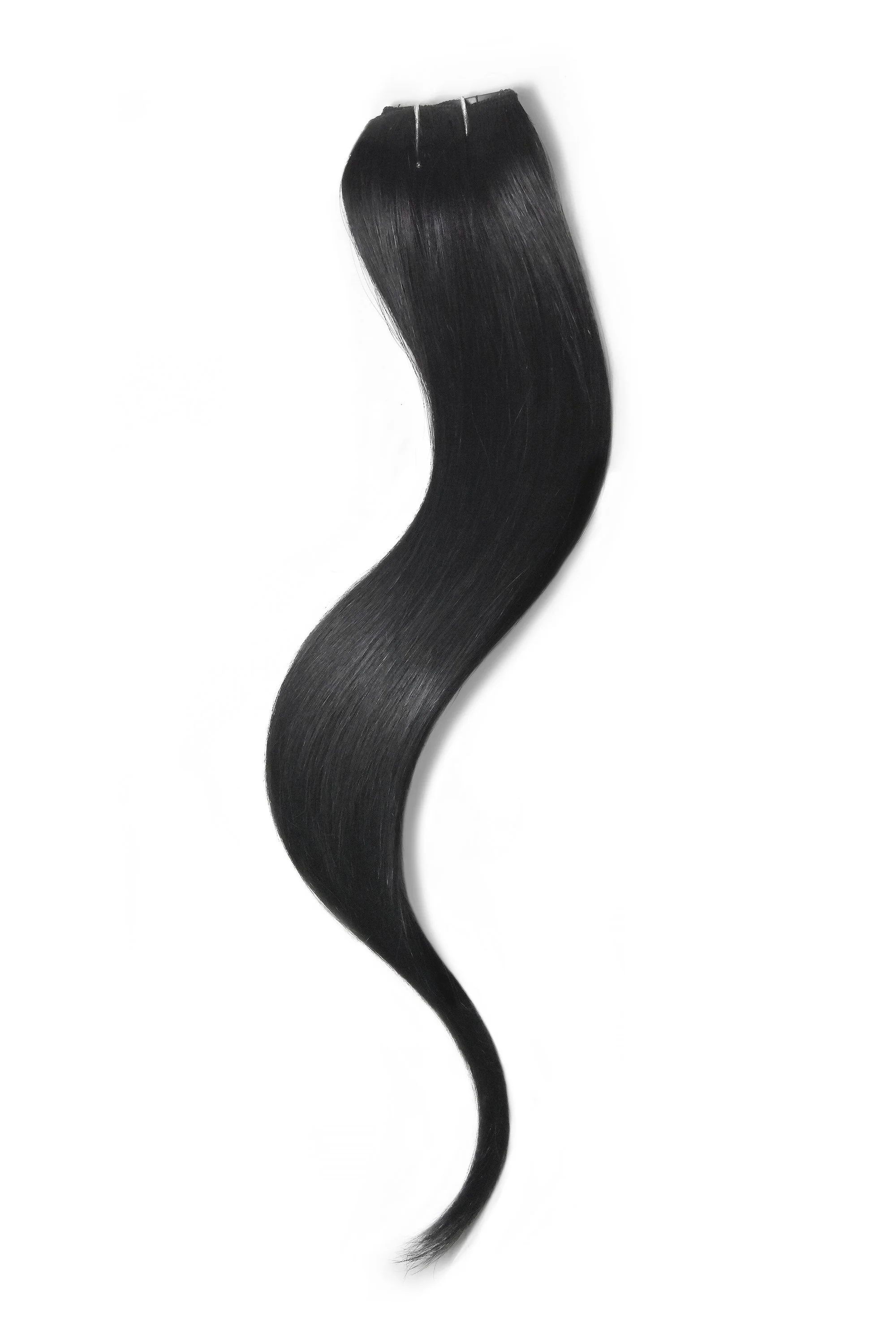 Jet Black (#1) One Piece Clip In Hair Extensions (Top-Up) - Image 3