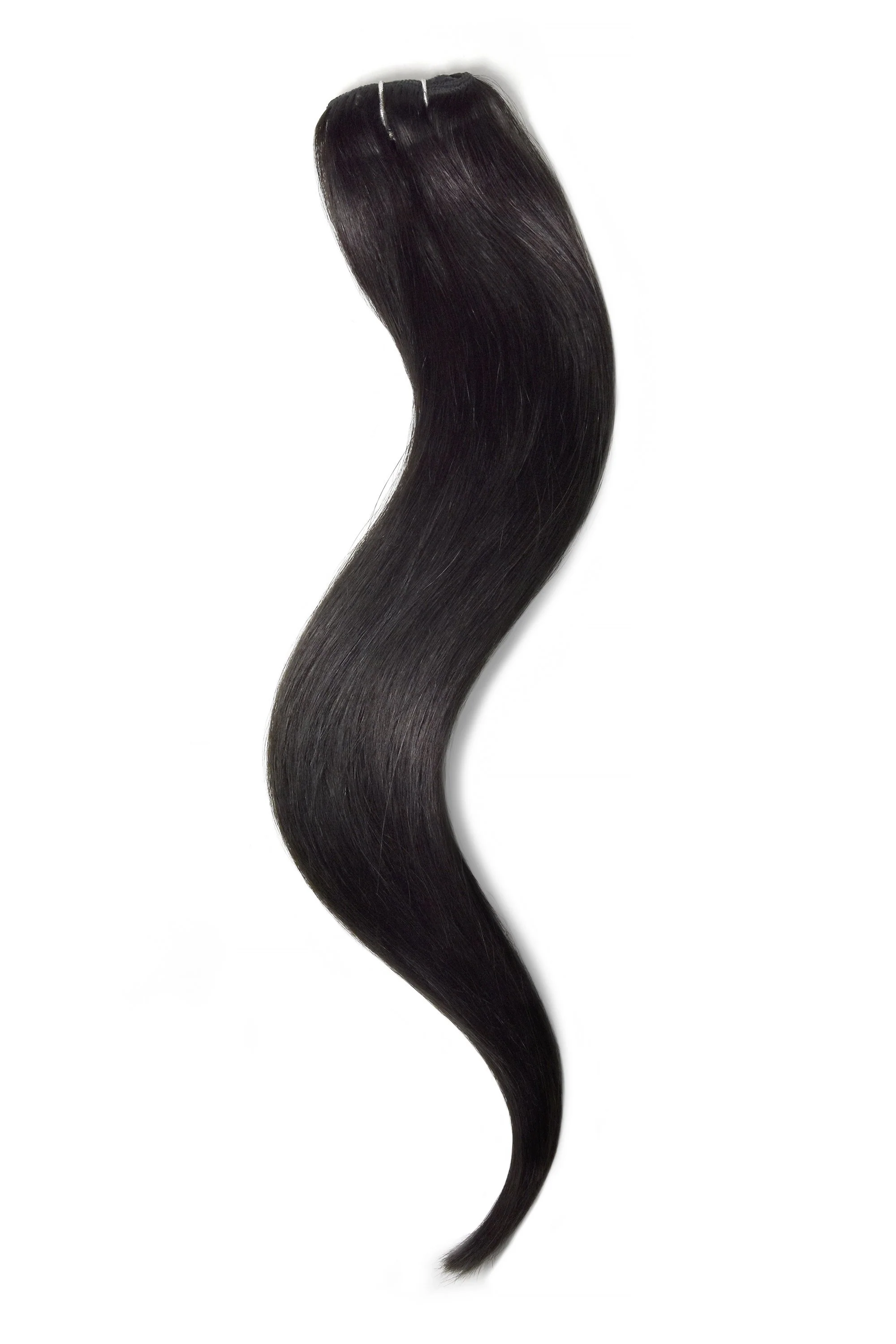 Off/Natural Black (#1B) One Piece Clip In Hair Extensions (Top-Up) - Image 3