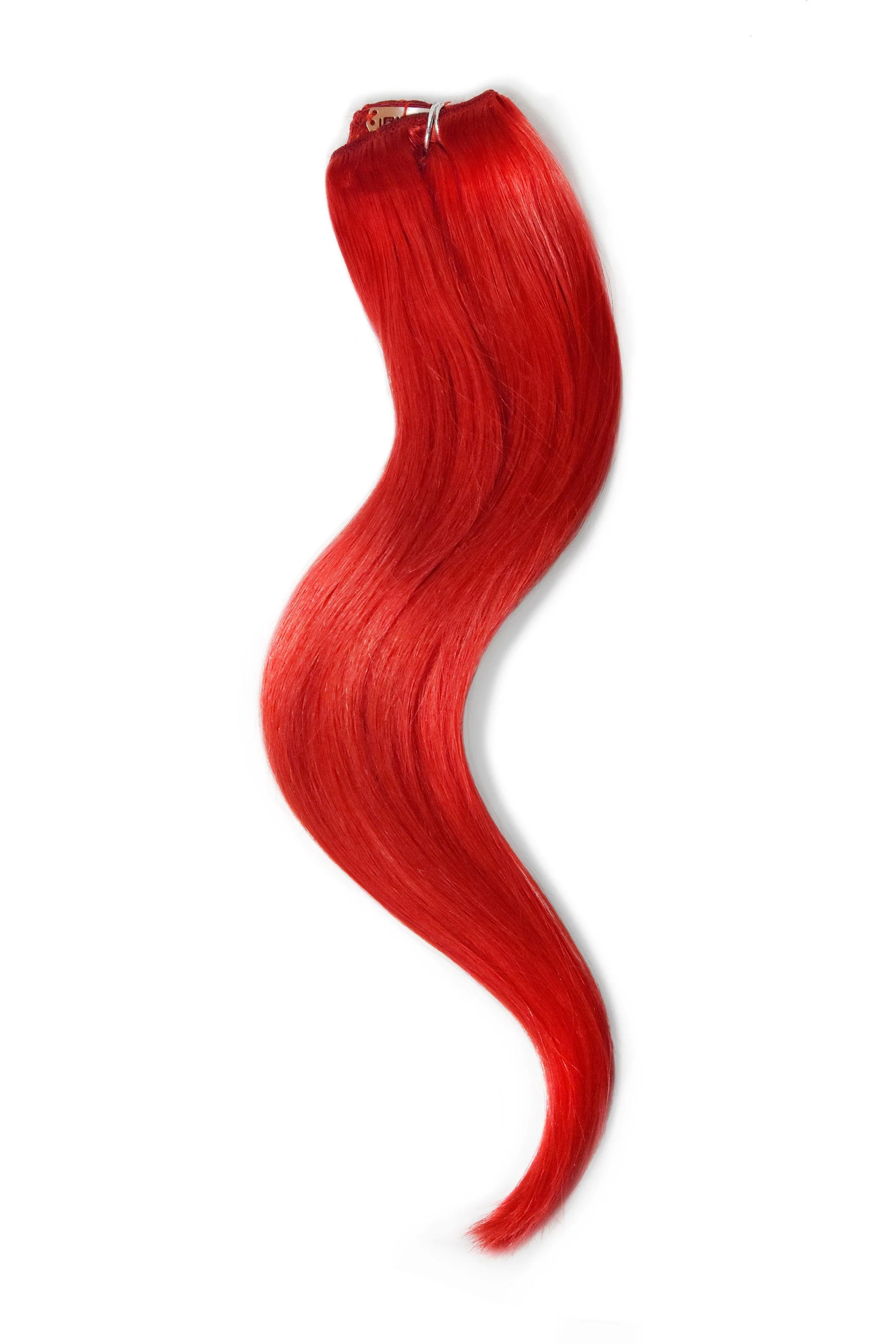 Bright Red One Piece Clip In Hair Extensions (Top-Up) - Image 3