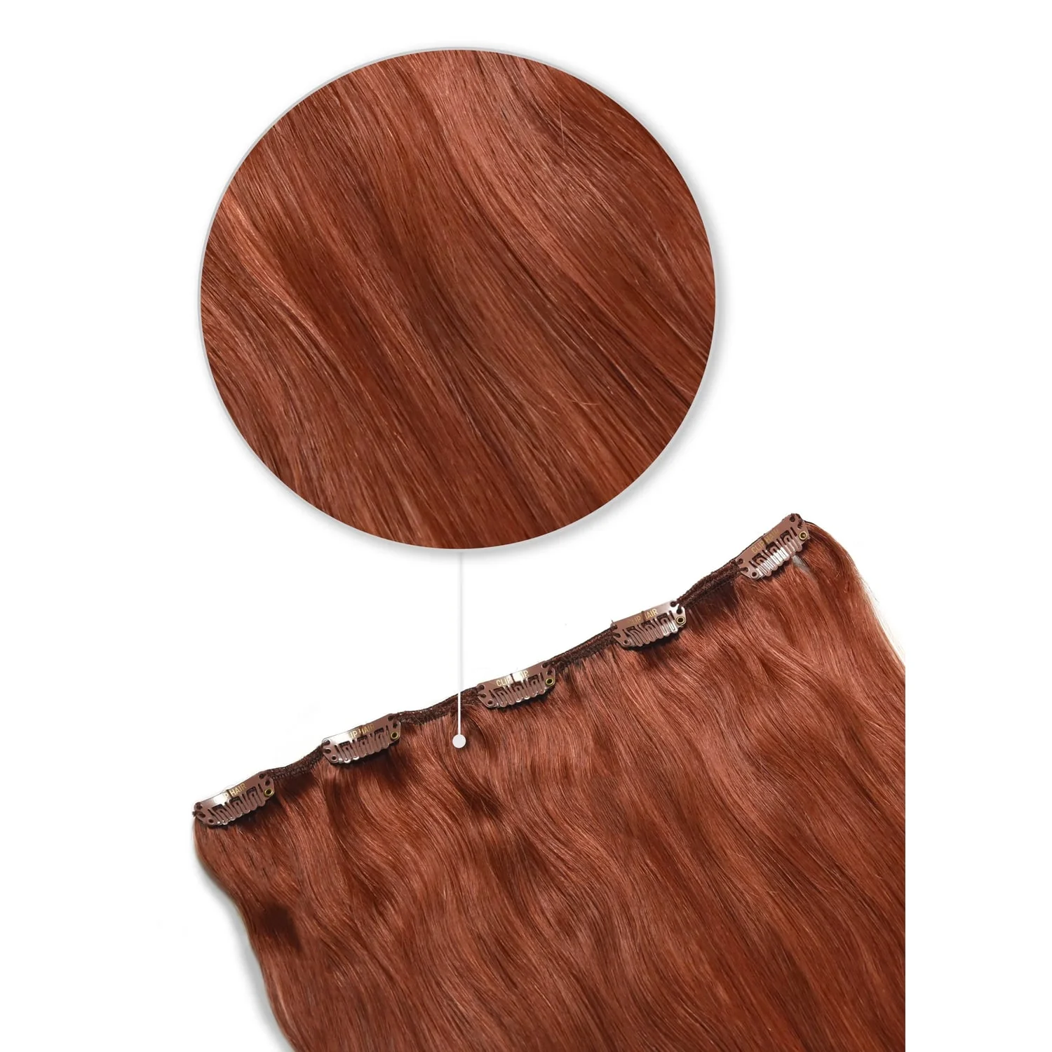 Dark Auburn / Copper Red (#33) One Piece Clip In Hair Extensions (Top-Up)