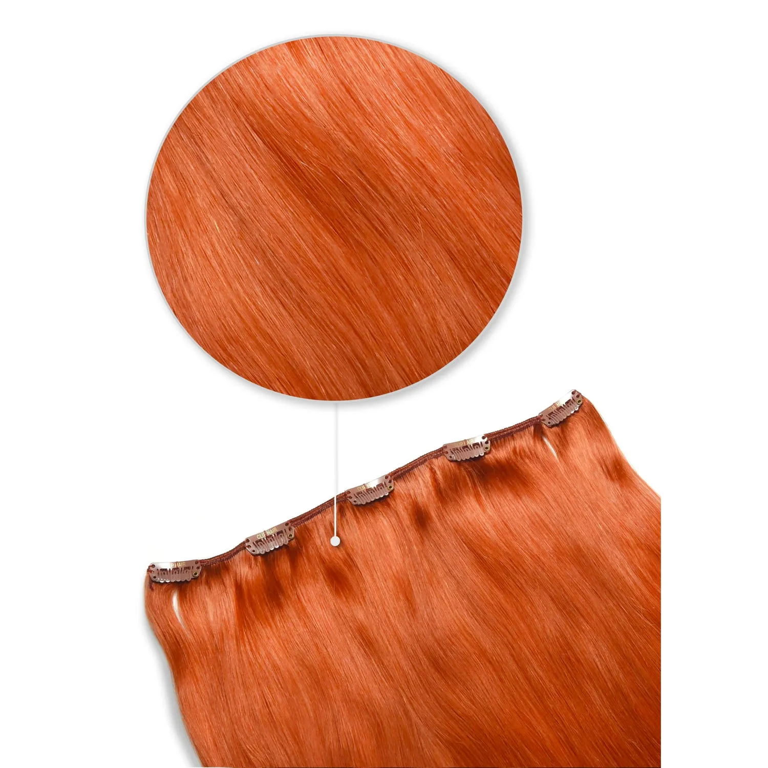 Flaming Ginger (#350) One Piece Clip In Hair Extensions (Top-Up)