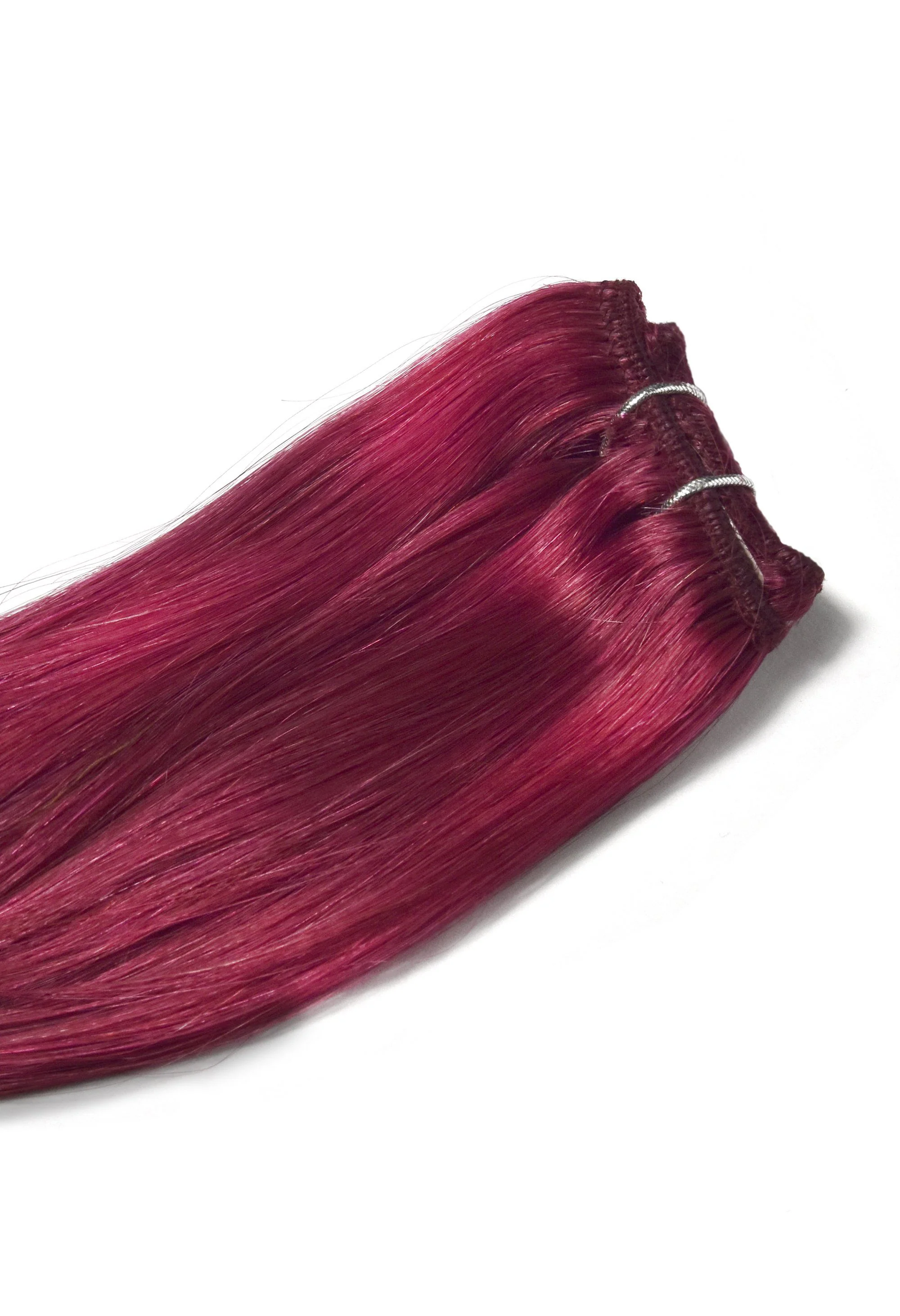 Plum/Cherry Red (#530) One Piece Clip In Hair Extensions (Top-Up) - Image 2