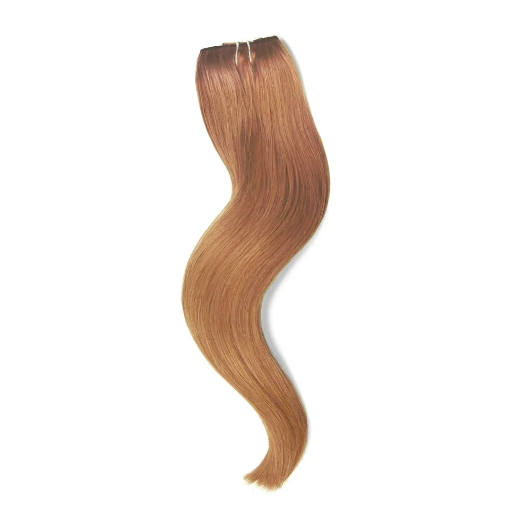 Light Auburn (#30) Quad Weft Clip In One Piece Hair Extensions - Image 2
