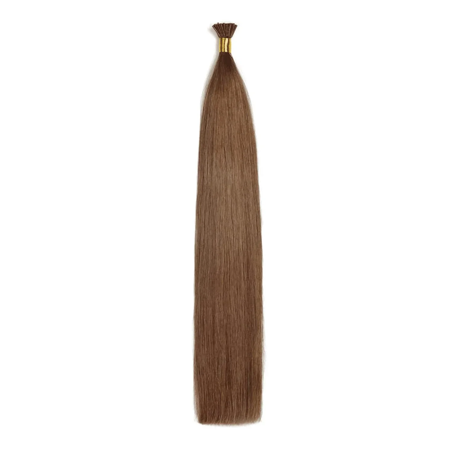 Light/Chestnut Brown (#6) Remy Royal I-Tips Hair Extensions