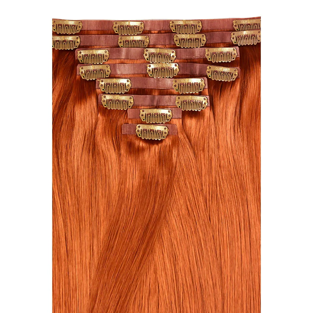 Flaming Ginger (#350) Remy Royale Seamless Clip In Hair Extensions - Image 2